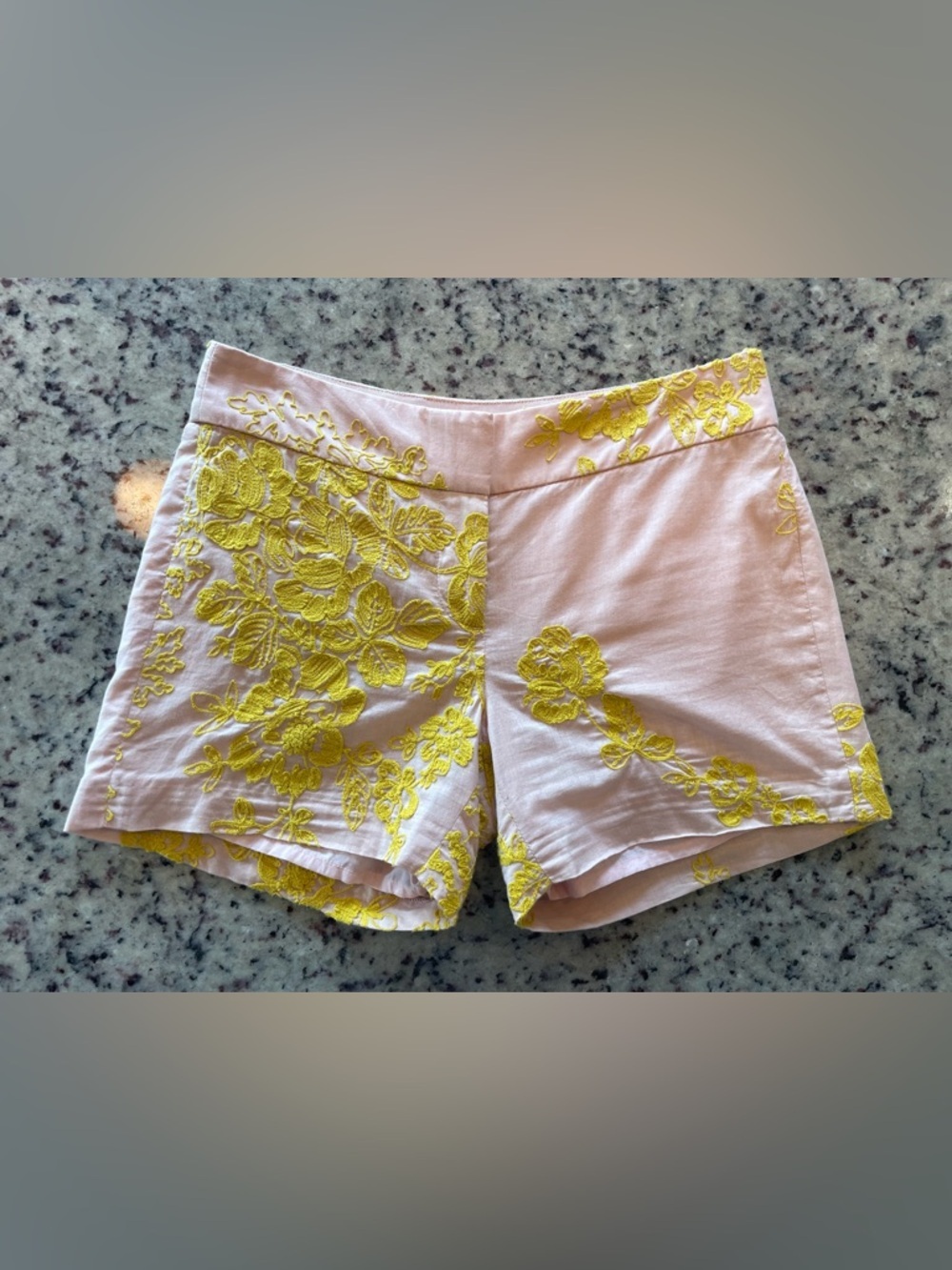 J. Crew Blush/peach 100% Cotton embroidered Shorts 0